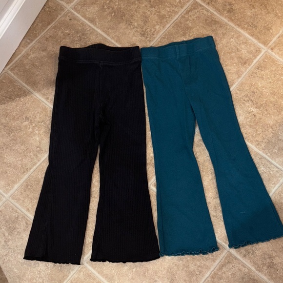 Jumping Beans Kids Flared Leggings - Black and Teal - Picture 1 of 5